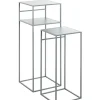 Beistelltisch 2er-Set 30x85x30 cm 26x63x26 cm grau