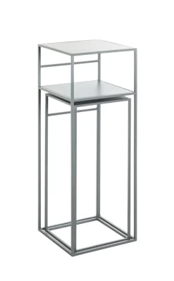 Beistelltisch 2er-Set 30x85x30 cm 26x63x26 cm grau