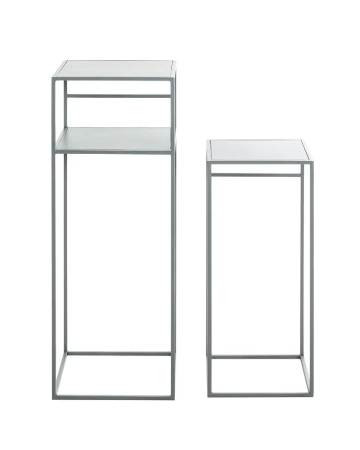 Beistelltisch 2er-Set 30x85x30 cm 26x63x26 cm grau