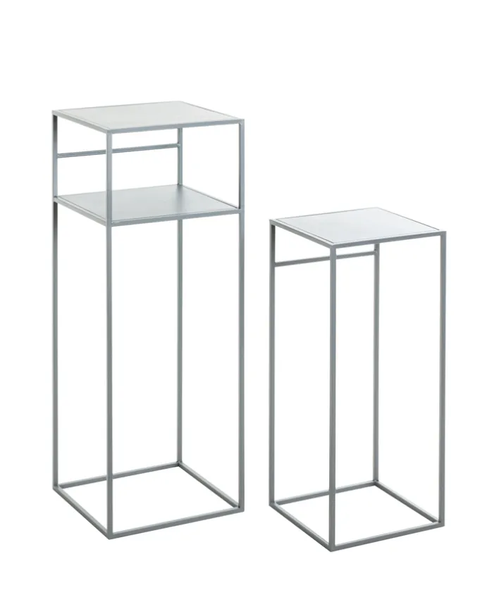 Beistelltisch 2er-Set 30x85x30 cm 26x63x26 cm grau