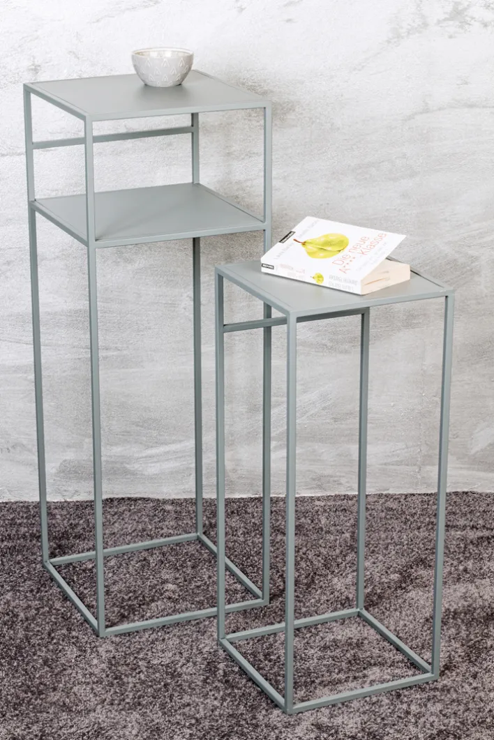 Beistelltisch 2er-Set 30x85x30 cm 26x63x26 cm grau