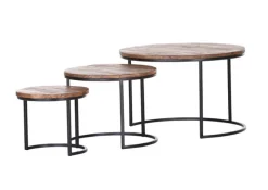 Beistelltisch JAY-JAY 3er Set braun/ schwarz