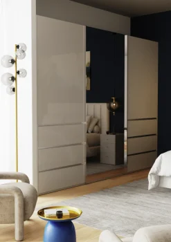 Beistelltisch MURPHY blau goldfarbig