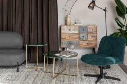 Beistelltisch rund TIMPA MARBLE messingfarben /Marmor grün