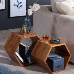 Beistelltisch 2-teilig braun