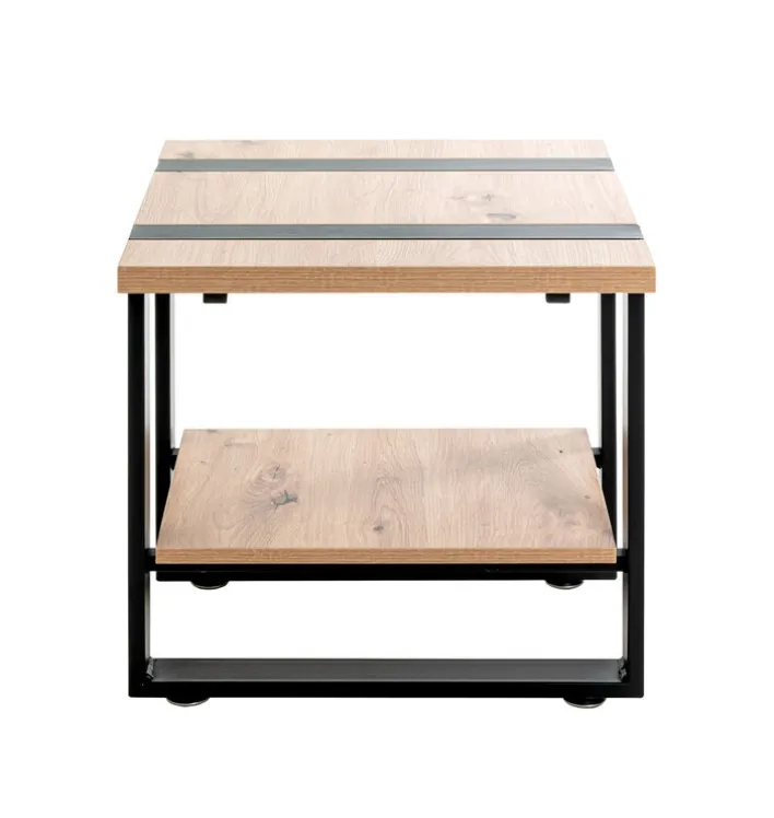 Beistelltisch 45x45x45 cm Asteiche-Dekor/schwarz