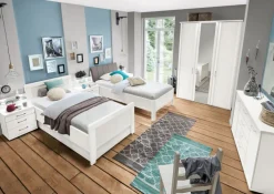 Bett BERN 100 x 200 cm Holznachbildung alpinweiß