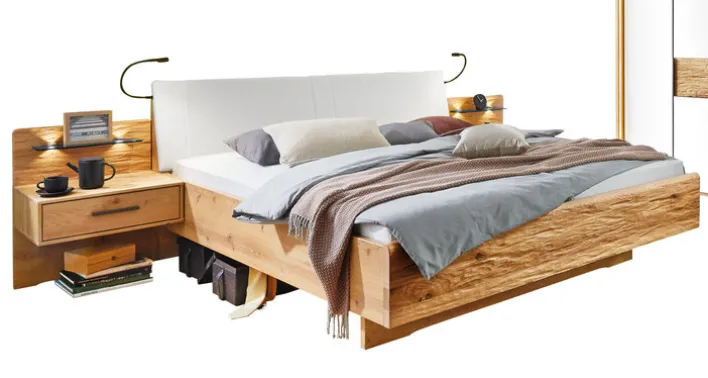 Bettanlage TOBEN Bianco-Eiche/ Weiß