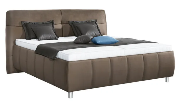 Bettgestell PALLAS 180 x 200 cm Lederlook braun