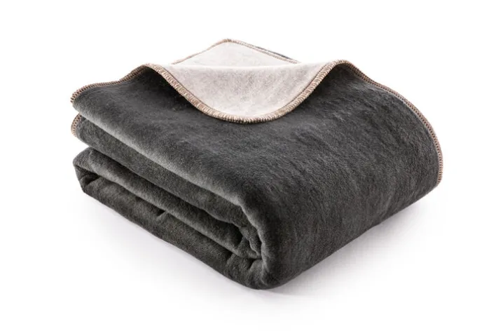 Biederlack Wende-Wohnplaid 150 x 200 cm grau/schwarz/silber