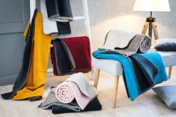 Biederlack Wende-Wohnplaid 150 x 200 cm grau/schwarz/silber