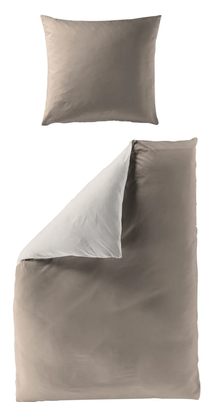 BIERBAUM Renforcé-Bettwäsche UNI 135 x 200 cm braun