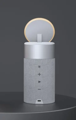Bluetooth-Lautsprecher mit Ladefunktion und Nachtlicht grau