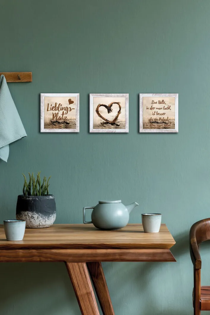 BÖNNINGHOFF Bild mit Rahmen LIEBLINGSPLATZ 3er Set