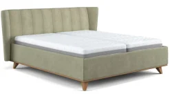 BOHOME Polsterbett TOSCANA III Rücken echt bezogen 180 x 200 cm grün