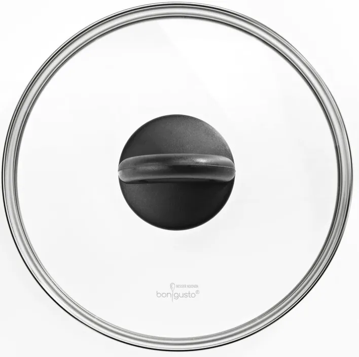 bongusto Glasdeckel 28 cm schwarz/ silberfarbig