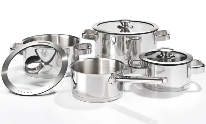 bongusto Topfset 4-teilig Edelstahl silberfarbig