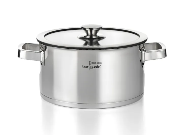 bongusto Topfset 4-teilig Edelstahl silberfarbig