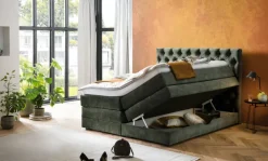 Boxspringbett BARELL SAMNAUN 180 x 200 cm grün