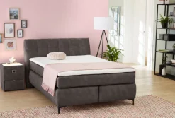 Boxspringbett BIANCA 140 x 200 cm grau