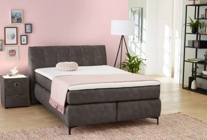 Boxspringbett BIANCA 140 x 200 cm grau