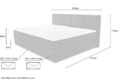 Boxspringbett CASA GRANDE 250 x 215 x 65 cm Beige