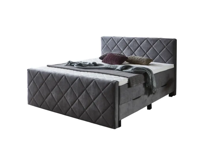 Boxspringbett CHARLIE 180 x 200 cm Silber