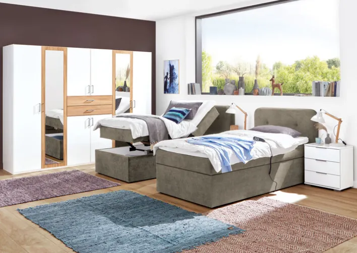 Boxspringbett GABRIOLA 120 x 200 braun-grau