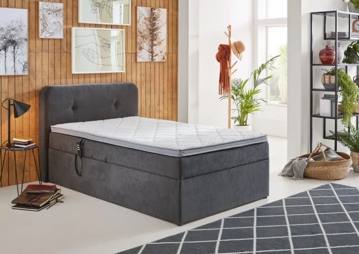 Boxspringbett GABRIOLA 120 x 200 braun-grau