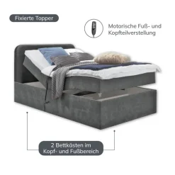 Boxspringbett GABRIOLA 120 x 200 braun-grau