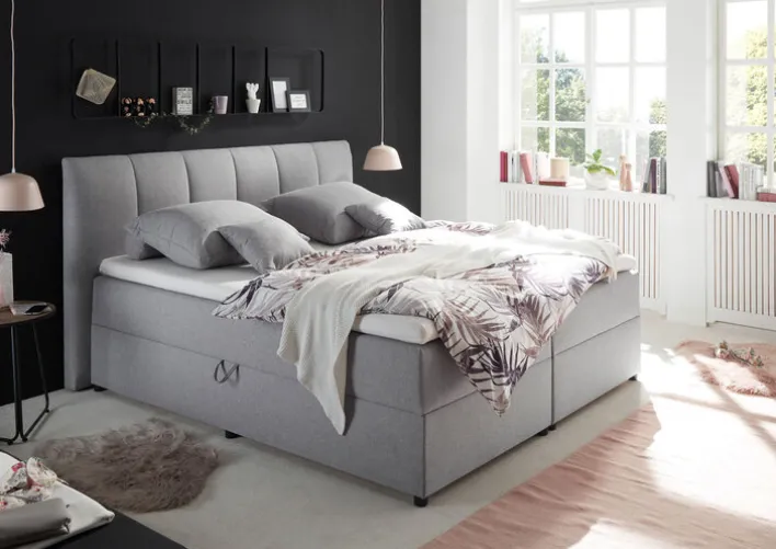 Boxspringbett GRAZIA 180 x 200 cm grau