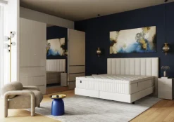 Boxspringbett PALERMO 180 x 200 cm weiß