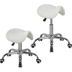 Bürohocker 60 x 60 cm weiß silber