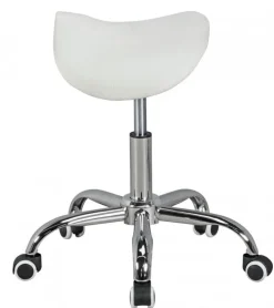 Bürohocker 60 x 60 cm weiß silber