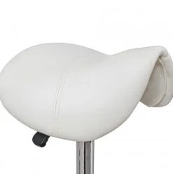 Bürohocker 60 x 60 cm weiß silber