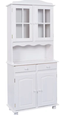 Buffet ADRIAN 88x198x43 cm Massivholz Kiefer weiß