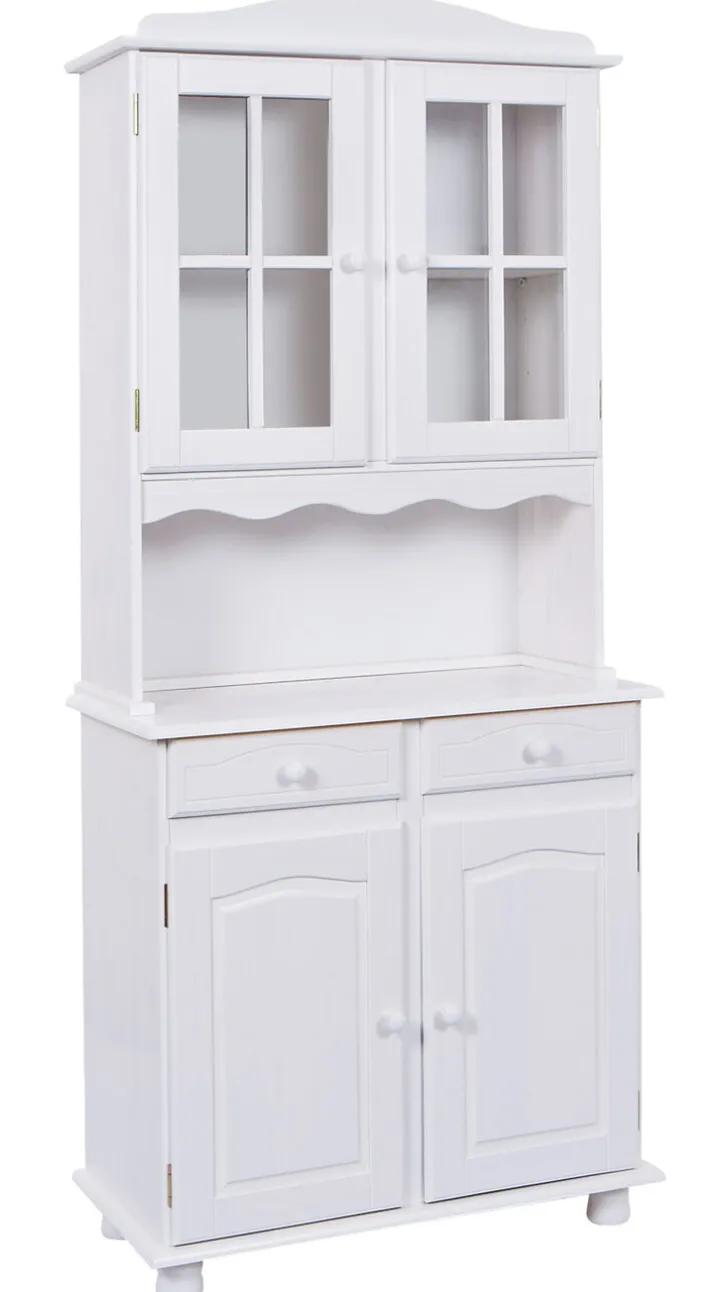 Buffet ADRIAN 88x198x43 cm Massivholz Kiefer weiß