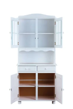 Buffet ADRIAN 88x198x43 cm Massivholz Kiefer weiß