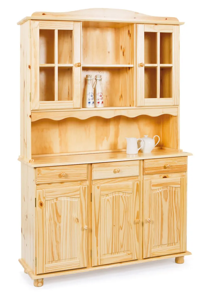 Buffet LUIS 130x198x43 cm Massivholz Kiefer Natur