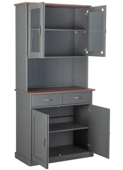 Buffet NICLAS 5.1 90x190x45 cm Massivholz grau/braun