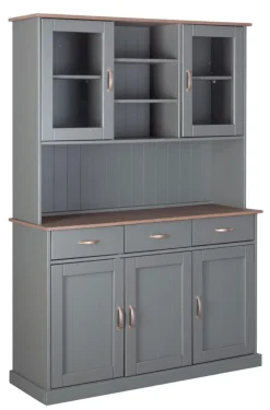 Buffet NICLAS 6.1 131x190x45 cm Massivholz grau/braun