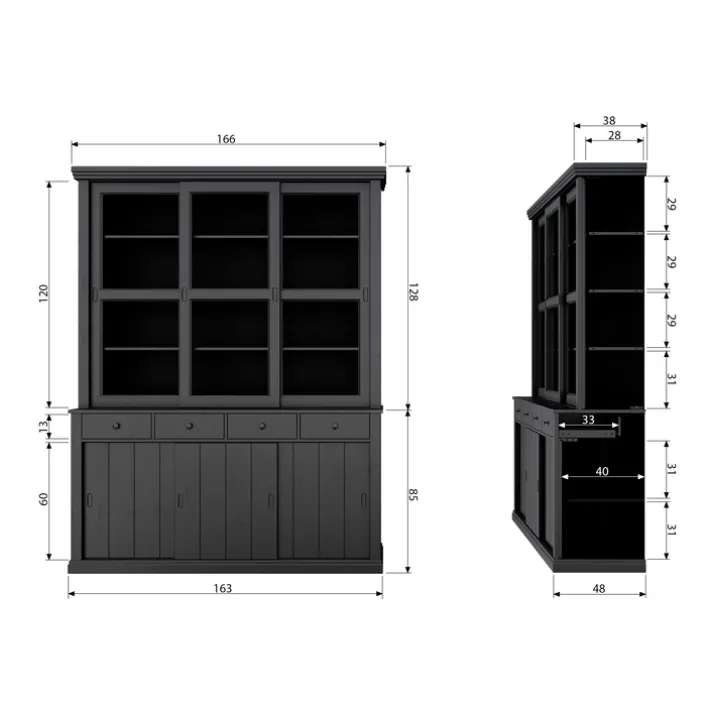 Buffetschrank LAGOS 166 x 214 cm weiß