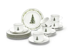 casaNova Weihnachtsdekoration 18tlg. Kaffee-Service Weiß