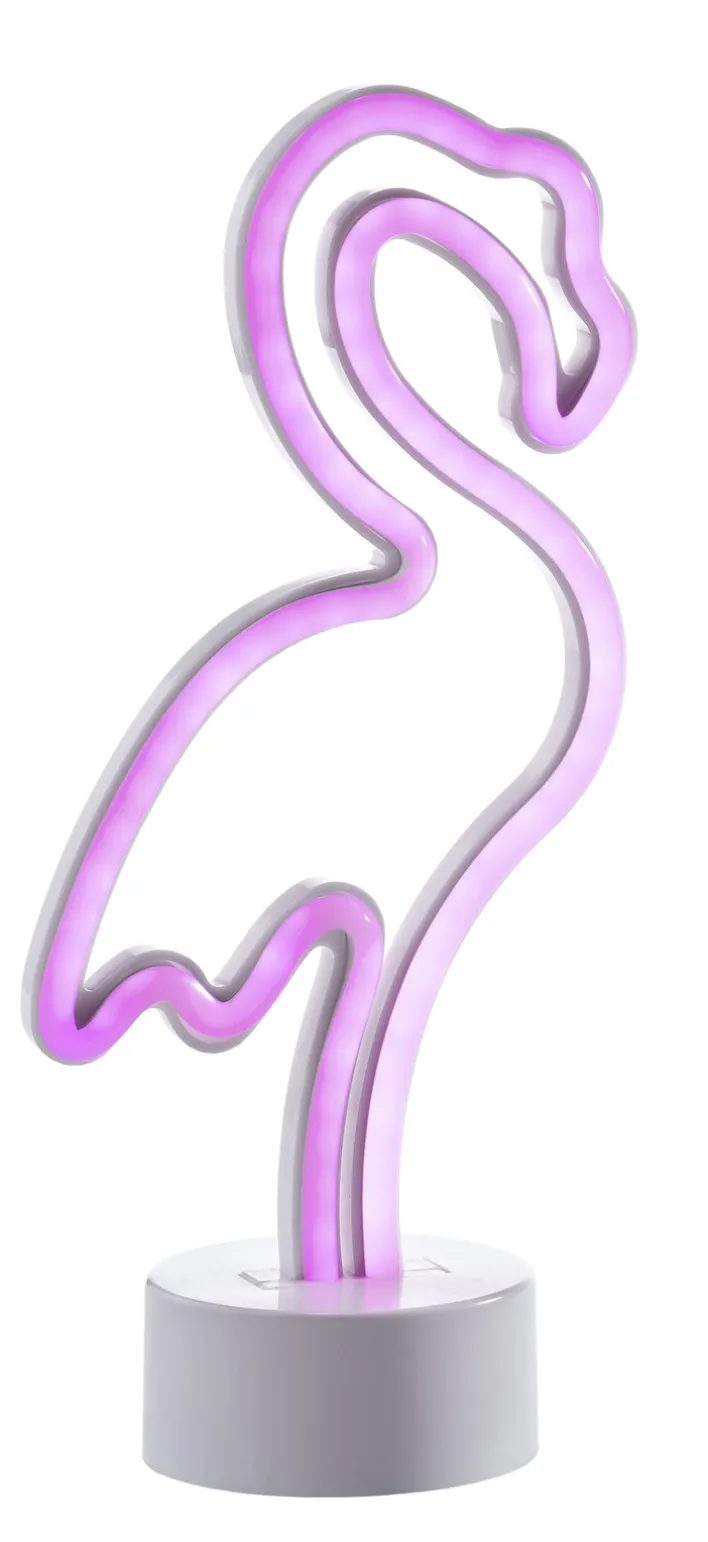 casaNOVA Akku LED Dekoleuchte FLAMINGO weiß /pink