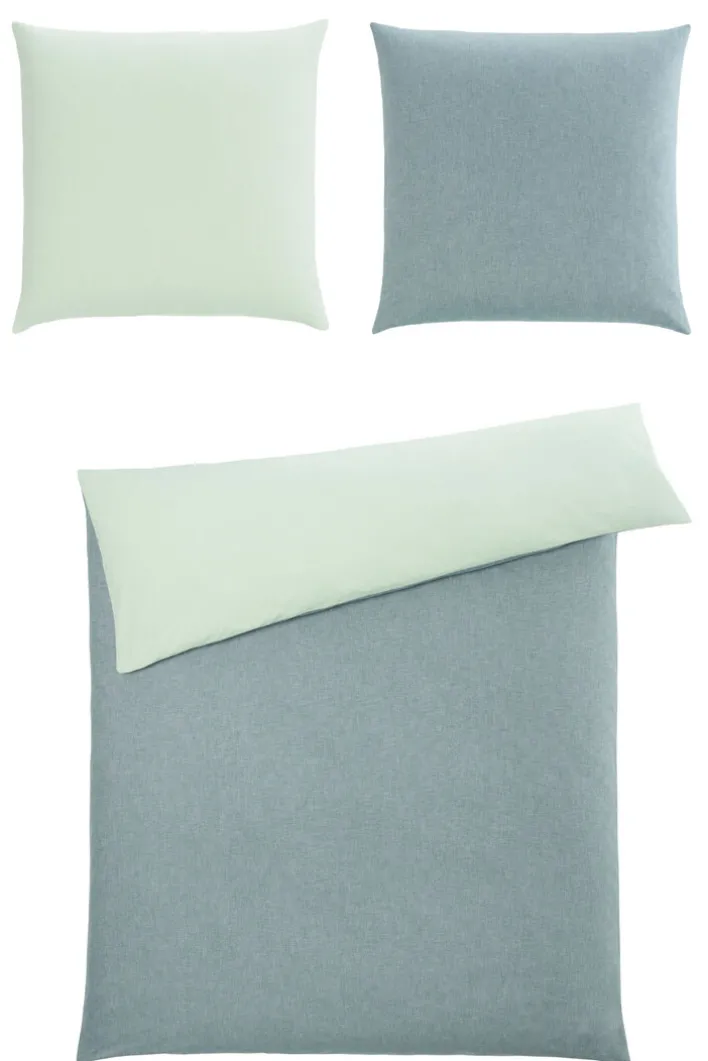 casaNOVA Baumwoll-Bettwäsche NOELLE 135 x 200 cm mint