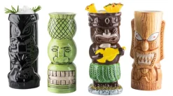 casaNOVA Becher-Set TIKI 4-teilig mehrfarbig Dolomit