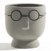 casaNOVA Übertopf Gesicht 12 cm grau