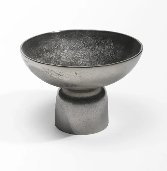 casaNOVA Dekoschale mit Fuß 24 cm Aluminium