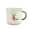 casaNOVA Kaffeetasse MERRY CHRISTMAS Hirsch Steinzeug 9 cm Durchmesser 440 ml Weiß/Grün/Braun/Schwarz