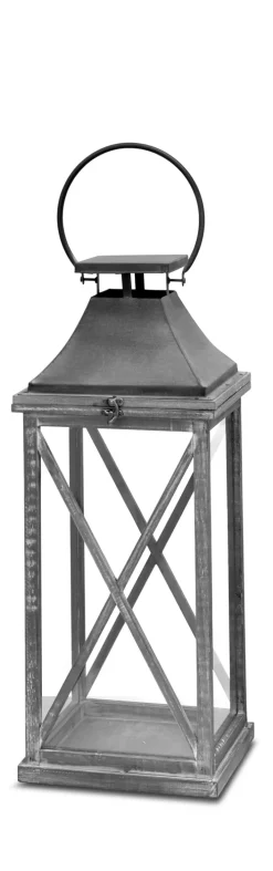 casaNOVA Laterne 61,5 cm Metall/Glas schwarz